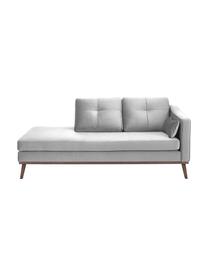 Chaise-longue in velluto grigio con schienale Alva, Rivestimento: velluto (copertura in pol, Struttura: legno di pino massiccio, Piedini: legno massello di faggio,, Velluto grigio, Larg. 193 x Prof. 94 cm