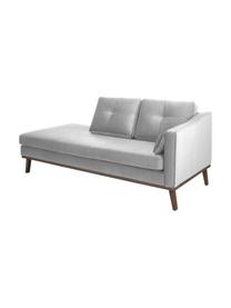 Chaise-longue in velluto grigio con schienale Alva, Rivestimento: velluto (copertura in pol, Struttura: legno di pino massiccio, Piedini: legno massello di faggio,, Velluto grigio, Larg. 193 x Prof. 94 cm