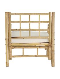 Bambus-Garten-Loungesessel Mandisa mit Sitzpolster, Gestell: Bambus, unbehandelt, Bezug: Segeltuch, Cremeweiß, Hellbraun, B 70 x T 70 cm