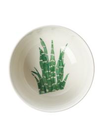 Set 4 ciotole in Fine Bone China con motivo tropicale Timba, Fine Bone China (porcellana)
Fine bone china è una porcellana a pasta morbida che si caratterizza per la sua particolare lucentezza radiosa e traslucida, Bianco, verde, dorato, fantasia, Ø 14 x Alt. 7 cm