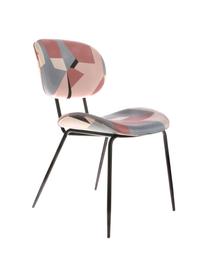 Gestoffeerde stoelen Dining, 2 stuks, Bekleding: polyester fluweel, Poten: gepoedercoat metaal, Multicolour, B 63 x D 48 cm