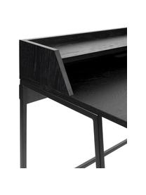 Schreibtisch Giorgio aus Holz und Metall, Gestell: Metall, pulverbeschichtet, Schwarz, B 120 x T 60 cm