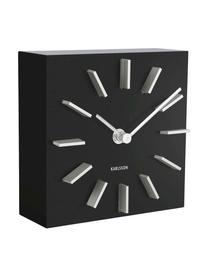 Orologio Discreet, Pannello di fibra a media densità (MDF), Nero, bianco, Larg. 15 x Alt. 15 cm