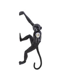 Wandlamp The Monkey met stekker, Polyresin, Zwart, 21 x 77 cm