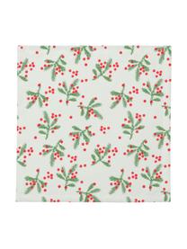 Stoffen servetten Christmas Berries, 4 stuks, Katoen, Rood, groen, 40 x 40 cm