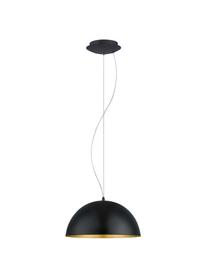 Lámpara de techo Brad, Pantalla: metal con pintura en polv, Anclaje: metal con pintura en polv, Cable: plástico, Negro, dorado, Ø 38 x Al 18 cm