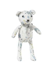 Kuscheltier Teddy aus Bio-Baumwolle, Bezug: 100% Biobaumwolle, OCS-ze, Weiss, Blautöne, Gelb, 14 x 28 cm
