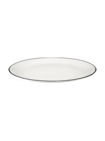 Platos de postre Á Table Ligne Noir, 4 uds., Porcelana Fine Bone China (fina de hueso)
Fine Bone China es una pasta de porcelana fosfática que se caracteriza por su brillo radiante y translúcido., Blanco, negro, Ø 21 cm