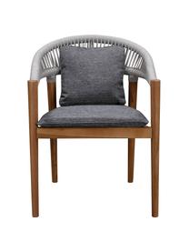 Krzesło ogrodowe z drewna akacjowego Malmö, 2 szt., Stelaż: drewno akacjowe, Czarny, ciemne drewno naturalne, S 60 x G 58 cm