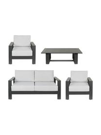 Outdoor loungeset Atlantic, 4-delig, Frame: gepoedercoat aluminium, Antraciet, lichtgrijs, Set met verschillende formaten