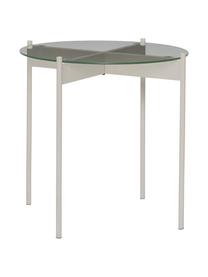 Runder Beistelltisch Beam mit Glasplatte, Tischplatte: Glas, Gestell: Metall, beschichtet, Weiss, Ø 45 x H 42 cm