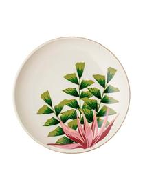 Dezertní talíř se zlatým okrajem Moana, Bílá, zelená, růžová