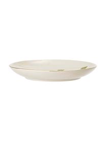 Plato postre Moana, Gres, Blanco, verde, rosa, Ø 16 cm