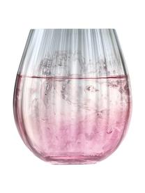 Handgemaakte waterglazen Dusk met kleurverloop, 2 stuks, Glas, Roze, grijs, Ø 9 x H 10 cm, 425 ml