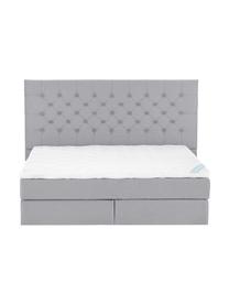 Letto boxspring premium Pheobe, Materasso: a molle insacchettate a 7, Piedini: legno di faggio massiccio, Grigio, 200 x 200