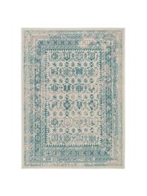 Tappeto vintage da interno-esterno Antique, 100% polipropilene, Beige, blu, Larg. 80 x Lung. 150 cm (taglia XS)