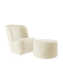 Kinder teddy stoel Marbella, Bekleding: polyester, Frame: grenenhout, Crèmewit, B 54 x D 56 cm