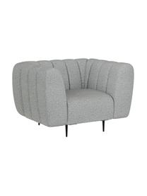 Sillón Shel, Tapizado: 100% poliéster con tacto , Asiento: muelles ondulados, espuma, Estructura: madera dura, madera bland, Patas: metal recubierto Alta res, Gris claro, An 110 x F 95 cm