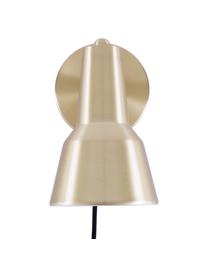 Wandlamp Valencia met stekker, Gelakt metaal, Goudkleurig, 13 x 20 cm