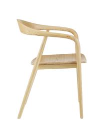 Silla con reposabrazos de madera maciza Angelina, Asiento: madera contrachapada con , Estructura: madera de fresno maciza p, Marrón, An 57 x F 57 cm