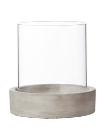 Windlichtenset Siri, 3-delig., Windlicht: glas, Voetstuk: beton, Grijs, Set met verschillende formaten