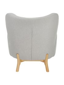 Fauteuil à oreilles gris clair Kalia, Tissu gris clair, larg. 78 x prof. 80 cm