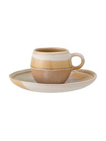 Taza con platito artesanal April, Gres
Una mitad vidriada, la otra mitad natural, lo que enfatiza el carácter de la artesanía., Tonos amarillos, Ø 15 x Al 6 cm