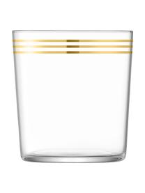 Set 8 bicchieri acqua con elementi in oro Deco, Vetro, Trasparente, dorato, Ø 8 x Alt. 9 cm