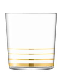 Vasos Deco 8 uds., Vidrio, Transparente, dorado, Ø 8 x Al 9 cm