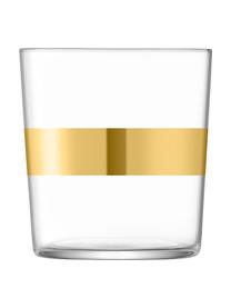 Verre à eau avec décor doré Deco, 8 élém., Transparent, couleur dorée