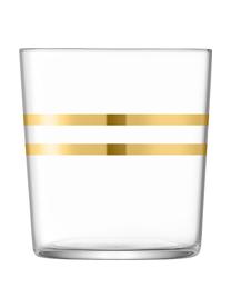 Wassergläser Deco mit Goldelementen, 8er-Set, Glas, Transparent, Goldfarben, Ø 8 x H 9 cm