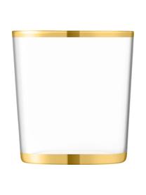 Vasos Deco 8 uds., Vidrio, Transparente, dorado, Ø 8 x Al 9 cm