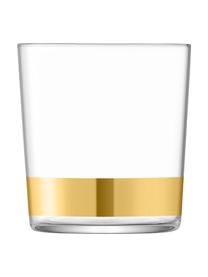 Set 8 bicchieri acqua con elementi in oro Deco, Vetro, Trasparente, dorato, Ø 8 x Alt. 9 cm