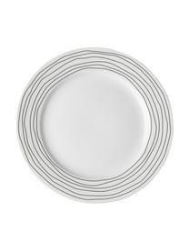 Platos postre Eris Loft, 4 uds., Porcelana, Blanco, negro, Ø 21 x Al 2 cm