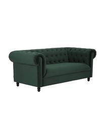 Chesterfield-Samt-Sofa Chester (2-Sitzer) in Grün, Bezug: Polyestersamt 20.000 Sche, Samt Waldgrün, B 186 x T 94 cm