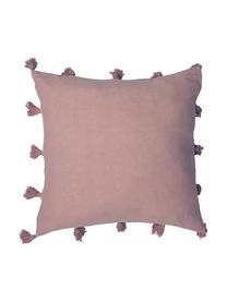 Federa arredo con nappe Bonita, Rivestimento: cotone, Terracotta, Larg. 45 x Lung. 45 cm