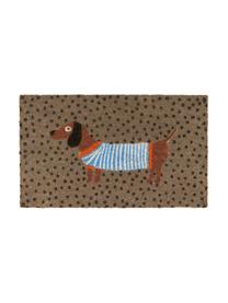 Fussmatte Sausage Dog, Oberseite: Kokosfaser, Unterseite: Kunststoff (PVC), Mehrfarbig, 45 x 75 cm