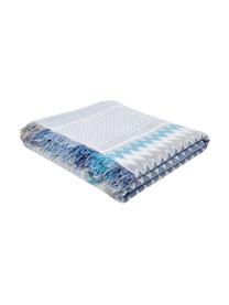 Bedsprei met patroon Oglio, 100% katoen, Blauw, B 180 x L 235 cm (voor bedden tot 140 x 200)