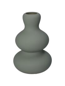 Vase en grès gris-vert Fine, Grès cérame, Vert-gris, Ø 14 x haut. 20 cm