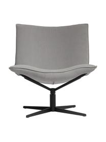 Poltrona girevole in velluto grigio chiaro Mac B, Rivestimento: 100% poliestere, Grigio chiaro, nero, Larg. 72 x Prof. 74 cm