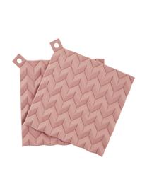 Pannenlappen Hold On, 2 stuks, Siliconen, Roze, B 21 x L 21 cm