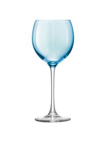 Verres à vin peints à la main Polka, 4 élém., Bleu, vert, rose, jaune