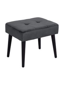 Tabouret en velours gris foncé Glory, Gris foncé, noir, larg. 50 x haut. 45 cm