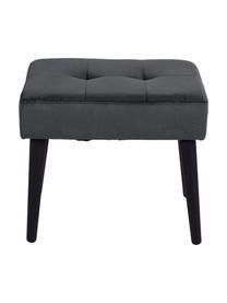 Tabouret en velours gris foncé Glory, Gris foncé, noir, larg. 50 x haut. 45 cm