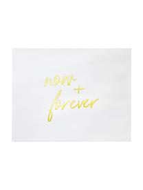 Livre d'or Now&Forever, Blanc crème, couleur dorée, larg. 28 x haut. 22 cm