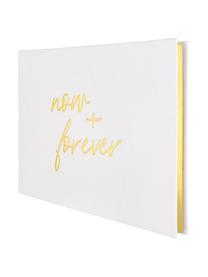 Livre d'or Now&Forever, Blanc crème, couleur dorée, larg. 28 x haut. 22 cm