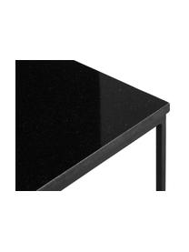 Table d'appoint en granit Alys, Plateau : granit noir Support : noir, mat