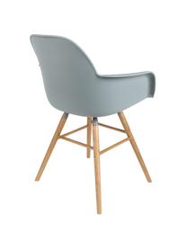 Krzesło z podłokietnikami Albert Kuip, Nogi: drewno jesionowe, Siedzisko: szaroniebieski Nogi: drewno dębowe, S 59 x W 82 cm