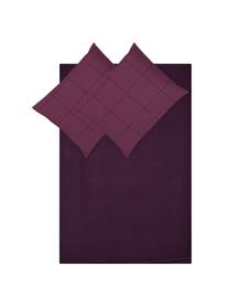 Dubbelzijdig renforcé dekbedovertrek Square Feet, Weeftechniek: renforcé, Bovenzijde: lila, violet. Onderzijde en bies: violet, 240 x 220 cm + 2 kussenhoezen 60 x 70 cm
