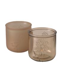 Teelichthalter-Set Kyra, 2-tlg., Glas, Beige, Je Ø 9 x H 9 cm